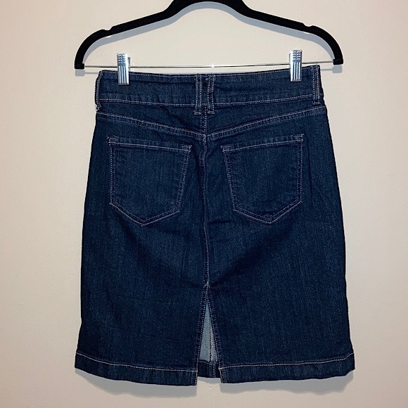 Old Navy, Dark Denim Pencil Skirt, Indigo, Jean 2 - Picture 2 of 12